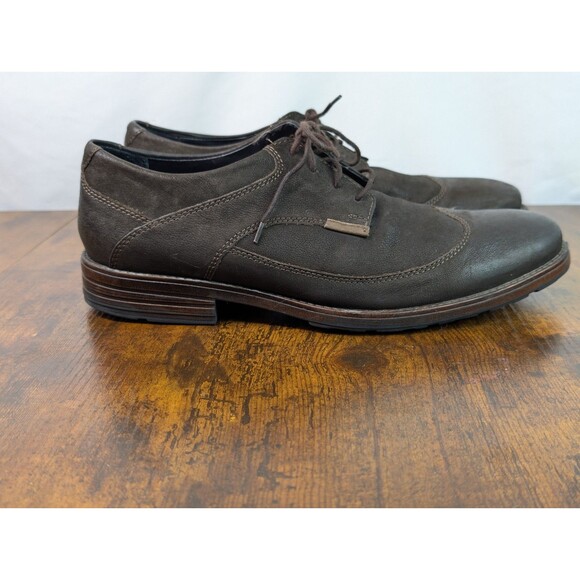 Clarks Oxford Men 11M Brown Leather Lace Up Wingtip Comfort Dress Shoes main image 4